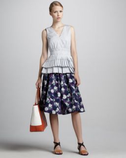 47UC Marni Sleeveless Pleated Peplum Top & A Line Floral Skirt
