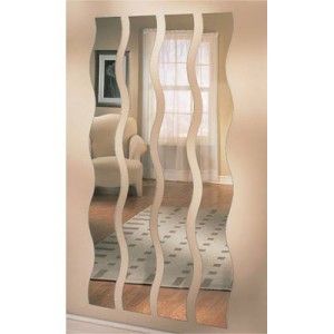 wave mirror strips for wall contemporary home decor
