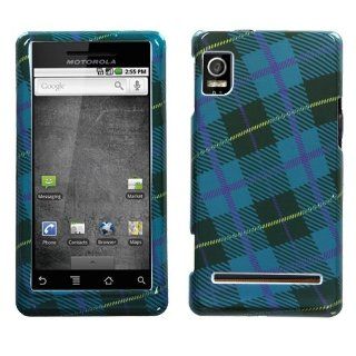 Solid Plastic Phone Image Protector Case Cover Blue Plaid