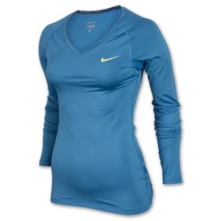 Womens Nike Pro Core II Fitted Shirt Lake Blue