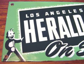 1950s Herald Express Los Angeles California Newspaper Heavy Porcelain