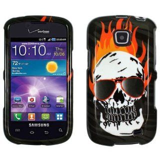 Samsung Illusion I110 SNAP ON COVER CASE FIRE SKULL WITH
