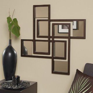 Wall Collage Mirror in Pinwheel Design with Wenge Frame