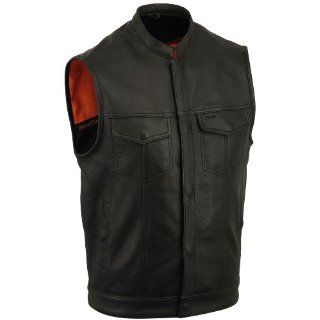 First MFG Mens One Panel Concealment Leather Vest. Built In Holsters