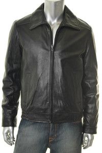 Tommy Hilfiger New Mens Jacket Black Leather Coat XL