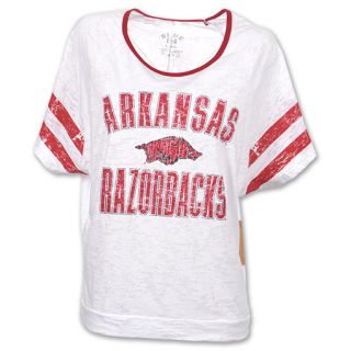 Arkansas Razorbacks Burn Batwing NCAA Womens Tee Shirt