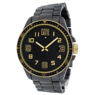 FMD by Fossil Black Stainless Steel Gold Accented Mens Watch FMDM251