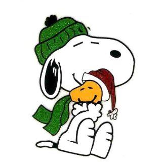 Snoopy hugging Woodstock in santas hat Peanuts Iron On Transfer for T