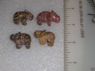 Miniature Carved Stone Animals 4 Hippos 11