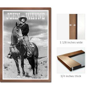 Bronze Framed John Wayne Poster Duke On Horse Western