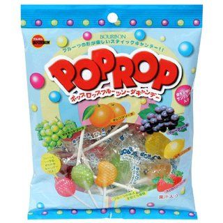 Bourbon Japanese Candy, Pop Rop Assorted Fruit Lollipops, 3.5 Ounce