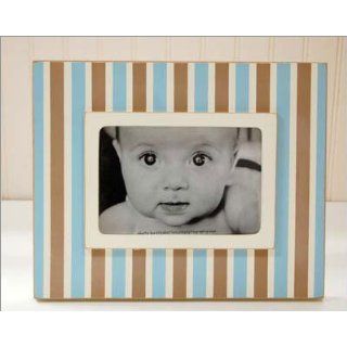Blue & Brown Stripe Picture Frame Baby