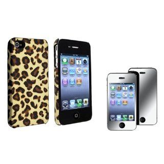eForCity Brown Leopard Rear Snap on Case with FREE Mirror