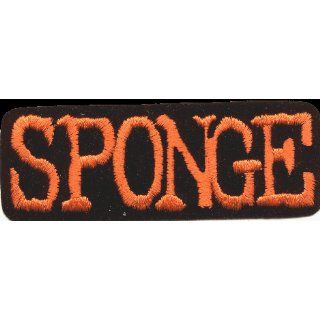 Sponge   Orange Logo on Black Rectangle   Embroidered Iron