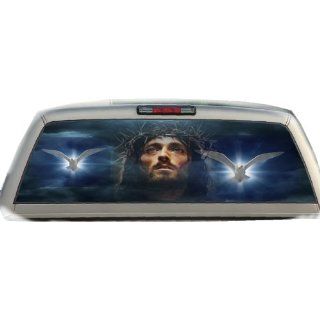 Jesus & Doves  17 Inches by 56 Inches  Compact Pickup Trucks  Rear