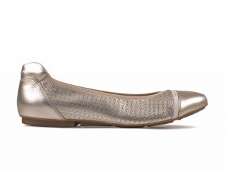Hogan by Tods Platinum Real Leather Coquette Ballerina Flats Made in