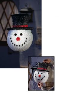 Snowman Head Decorative Holiday Porch Light Cover