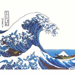 Ukiyoe Katsushika Hokusai woodblock print tenugui noren block noreen