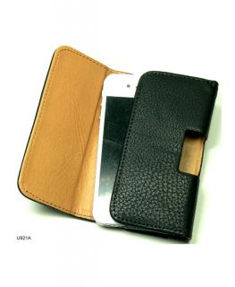 Leather Side Horizontal Pouch Holster with Belt Clip Case for iPhone 4