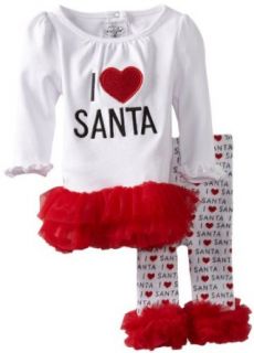 Mud Pie Baby Girls Infant I Love Santa Tunic and Leggings
