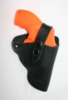 Black Leather Snub Nose Gun Holster for Colt Diamondback