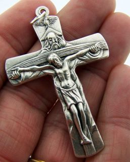 Holy Trinity w Vatican City on Back Cross Crucifix Made in Italy
