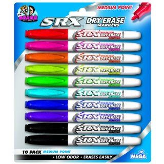 Board Dudes SRX Dry Erase Markers, Medium Point, 10 Count