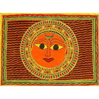 Sun   Madhubani Painting on Hand Made Paper   Folk