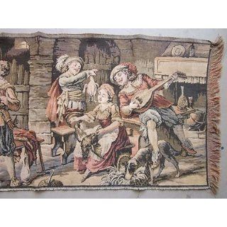 Vintage Romantic French woven Tapestry Goblin Mid century