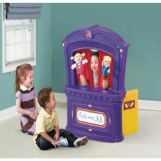 features of step2 puppet theater sturdy no tip design allows two
