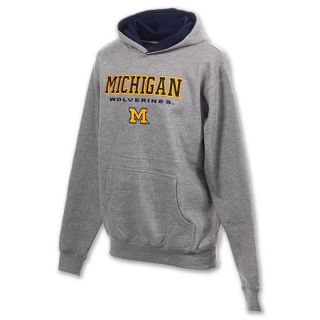 Michigan Wolverines Stack NCAA Youth Hoodie Grey