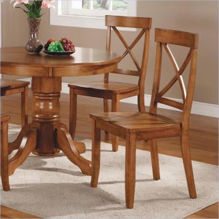 home styles furniture wood side chair in oak finish set of 2 147403