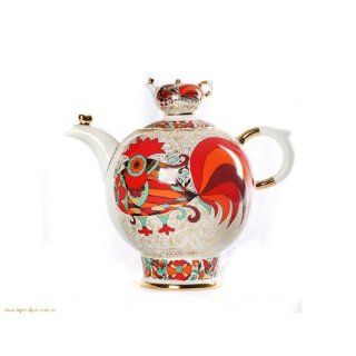   Lomonosov Teapot, Family, Red Rooster, 61 Oz