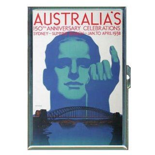 1938 Australia Travel Poster ID Holder, Cigarette Case or