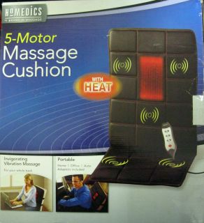 HOMEDICS VC 150E 5 motor Massage Cushion w Heat home, office, auto