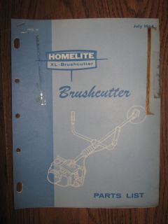 1964 Homelite XL Brushcutter Chainsaw Parts List Manual