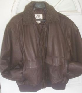 111 Mens Size L Brown Motorcycle Biker Leather Jacket