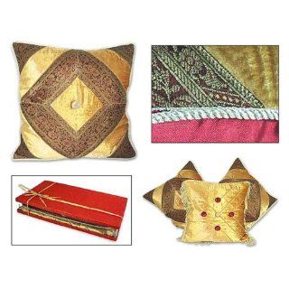 Silk cushion covers, Golden Velvet (set of 3) Home