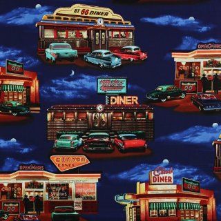 Timeless Treasures Route 66 Midnight, 44 inch (112cm) Wide