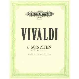 Vivaldi Antonio Six Sonatas F. XIV Numbers 1 6. For Cello