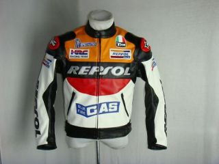 Repsol Honda Motorcycle Jacket PU Leather s XXL Orange