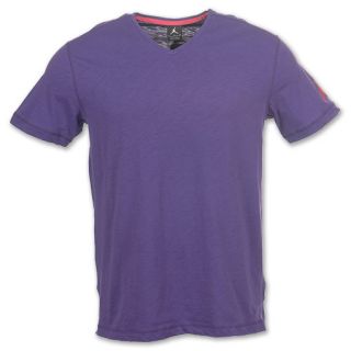 Jordan V Neck Mens Tee Shirt Club Purple/Spark