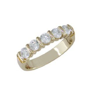 Emalea   size 5.25 14K Gold Semi Eternity Diamond Ring Jewelry