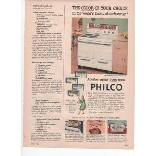 Philco Electric Range Choose Your Color 1953 Home Vintage