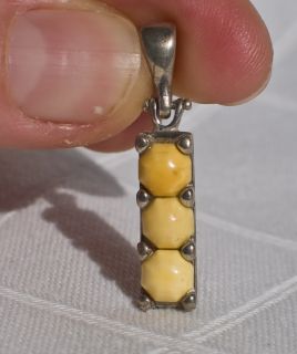 Awesome Vintage Genuine Butterscotch Amber Sterling 925 Silver Pendant