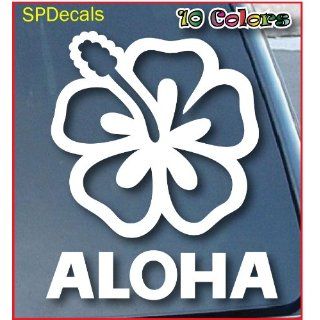 Hibiscus Aloha Car Window Vinyl Decal Sticker 5 Tall