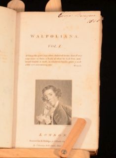 C1800 2 Vol Walpoliana Horace Walpole
