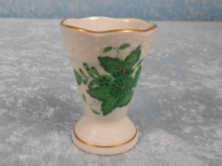 Herend Hungary Chinese Bouquet Green Miniature Vase