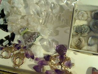 Lot of Crystals Amethyst Red Horn Coral Lake Diamonds from Rock Store