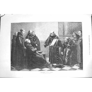 1871 Monks Church Scene Rehearsal Music Singing Robert